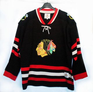   Blackhawks Vintage Knit Sweater Jersey M Hockey Heritage Hockey