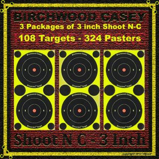108 Birchwood Casey 3 Shoot N C Adhesive Targets with 324 Pasters