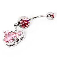 Z145 Bling Fashion Jewelry Mouse Swarovski Stainless Steel Navel Belly 