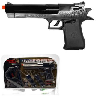   .44 Magnum Spring Airsoft Gun Pistol Kit w/ Holster & Two Mags Blk
