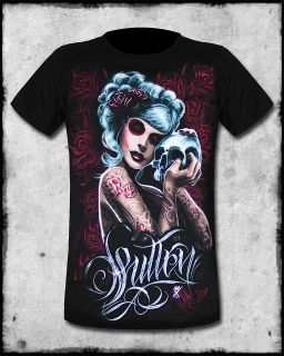 SULLEN CLOTHING MOURNING GLORY MENS BLACK SKULL ROSE GOTH TATTOO SS 