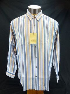New Mens Tommy Bahama Gulf Blue Boulevard Button Front Silk Shirt 