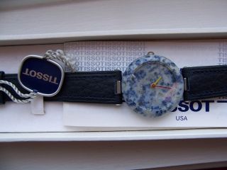 Beautiful New Blue Speckled R150 Tissot Rockwatch Rock Watch w/box