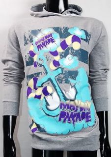   Parade Fearless Blue Anchor Alternative Rock Grey Hoodie Tee S,M,L