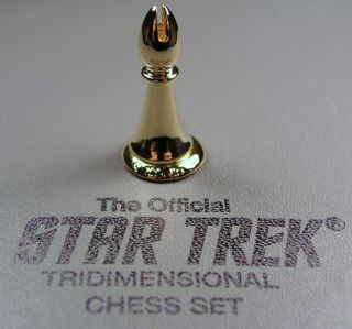 Franklin Mint Star Trek 3D Chess   Gold Plated Bishop