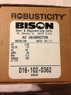 Bison Gearmotor 016 102 0362 Dayton 6Z075 Harman Coal Stove Feed Motor 