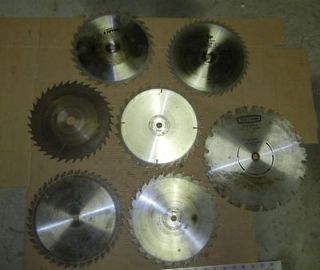 LOT OF 7 USED BLADES FOR CIRCULAR TABLE OR RADIAL SAW CRAFTSMAN 