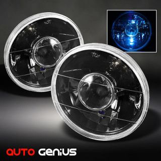 ROUND BLACK PROJECTOR HEADLIGHTS H6024 FRONT LAMP REPLACEMENT 