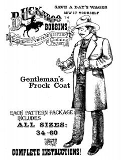 Buckaroo Bobbins Gentlemans Frock Coat   Vintage Western Style 