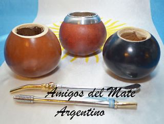 ARGENTINA yerba mate gourd ARGENTINA  2 BOMBILLAS