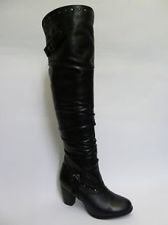 BLONDO OF CANADA PENELOPE OVER THE KNEE BLACK LEATHER WATERPROOF BOOT 