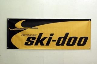 Vintage Ski Doo Bombardier Sled Snowmobile Logo Banner