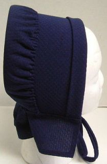   Hand Made Amish Young Girls Bonnet Blue Reenactment Costume New