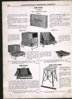1928 AD Coleman Camp Stove Gypsy Gas Gasoline Blue Flame Burners