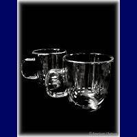 Set of 2 Double Wall Glass Tea / Coffee Cups Glasses