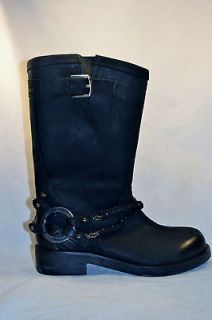 Diesel Womens BOGARDE LEATHER BOOT casual shoes size 9 NEW BLACK BIKER