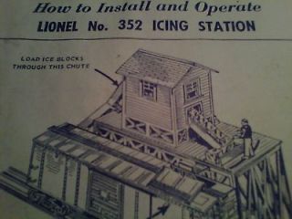 Newly listed LIONEL 352 ICE DEPOT STATION INSTRUCTIONS SHEET