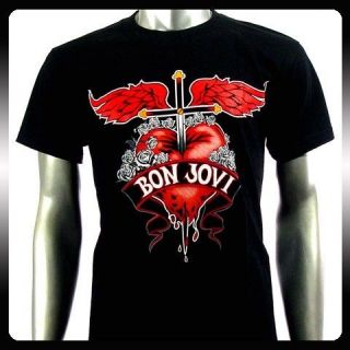Bon Jovi Punk American Metal Rock Band T shirt Sz M Bo13