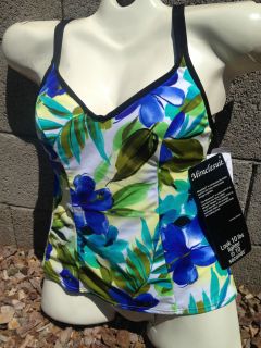 NWT Miraclesuit Malibu Brazilian Sunset Tankini Swimsuit Top $81 Sz 12