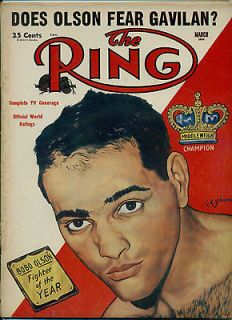 MARCH 1954 MAGAZINE BOBO OLSON FIGHTER OF THE YEAR WRESTLING THE 