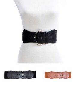 Leather & Metal Buckle Elastic Belt (LSB1430)