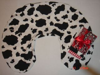 Boppy Pillow Cow Print slipcover and burp cloths set
