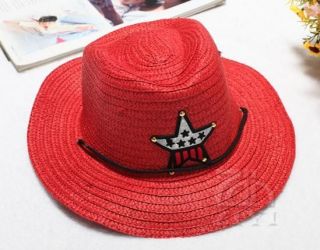Cute Baby Kids Children Boys Girls Straw Western Cowboy Sun Hat Cap 