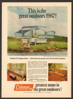 1967 Colemen CT 1 Camping Trailer Vintage Print Ad