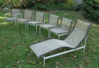 Set of 6 Richard Schultz for Knoll Aluminum Patio Furniture, 5 Charirs 