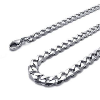 6mm 10 30 Silver Tone Mens 316L Stainless Steel Necklace Twist 