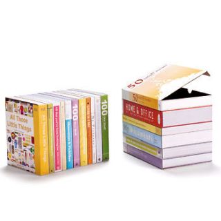 Storage Boxes x 2 Design Book Stand Deco Cardboard GIFT IDEA Home 