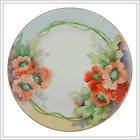 Hand Painted Decorative Thomas Bavaria China Plate Red Flower Gold 