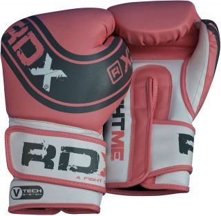 Auth RDX Ladies Pink Pro Gel Boxing Gloves Bag MMA Womens Gym Pads 8oz 