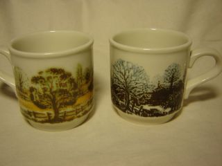 Biltons  2 Tree Scenery Mugs Made in England