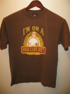 King Of The Hill Cartoon Hank Hill Beer Can High Carb Diet Distressed 