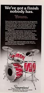 1977 SLINGERLAND COCA COLA COKE DRUM PRINT AD