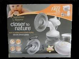   Closer To Nature eletric breast pump with extras / bottle milk tub