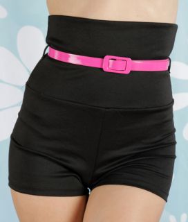 BROAD MINDED CLOTHING BLACK HIGH WAIST PINUP GIRL SHORTS WITH NEON 