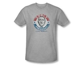 The Three Stooges Curly For President Wiseguy Licensed Adult Shirt S 