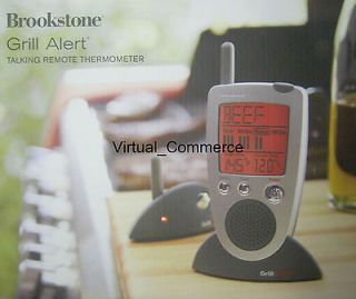 NEW BROOKSTONE Grill Alert Talking Remote Meat Thermometer Transmitter 