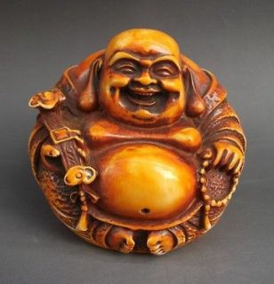 JX510 Rare, Tibetan Resin craft Carved Laughing Buddha Statue