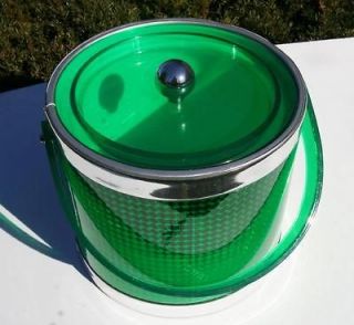 Mid Century Designer George Briard Ice Bucket Razzle Dazzle Green Mint