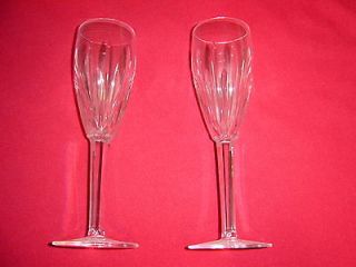 TWO WATERFORD CRYSTAL CARINA CHAMPAGNE FLUTES  PERFECT CONDITION