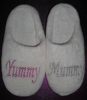 PERSONALISED DIAMANTE SLIPPERS,HEN,BRIDE,VALENTINES DAY PRESSI OR A 