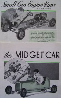 Original How to Build Gas Motor Driven MIDGET GO KART CAR 1935 DIY 