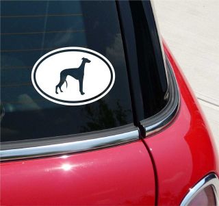 EURO OVAL WHIPPET WHIPPETS DOG GRAPHIC DECAL STICKER VINYL CAR WALL