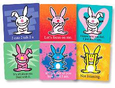 30 Happy Bunny Stickers, Party Favors, 2.5
