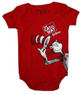 Dr Seuss Baby Togs Red Cat In The Hat Bodysuit Size 24M NEW