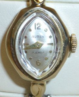 VINTAGE WOMENS WATCH BUREN 17 JEWELS KEEPS PERFECT TIME NO 