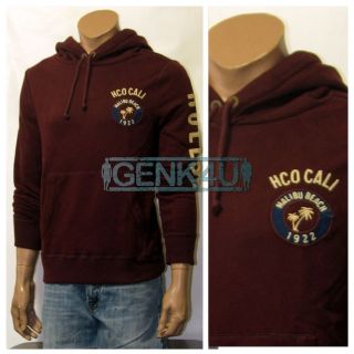   Hollister By Abercrombie & Fitch Hoodie Jumper Malaga Beach Burgundy